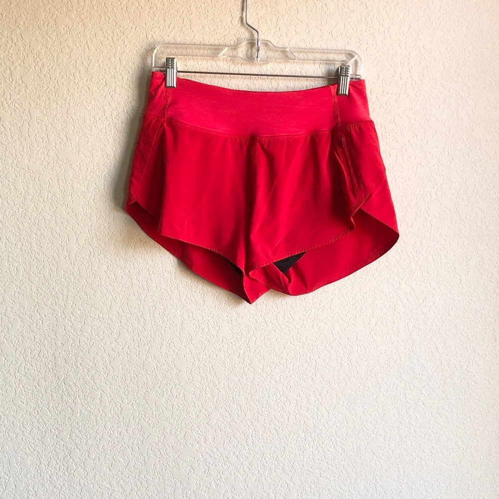 Outdoor Voices Womens Running Shorts Red Lined 2.5” High Rise